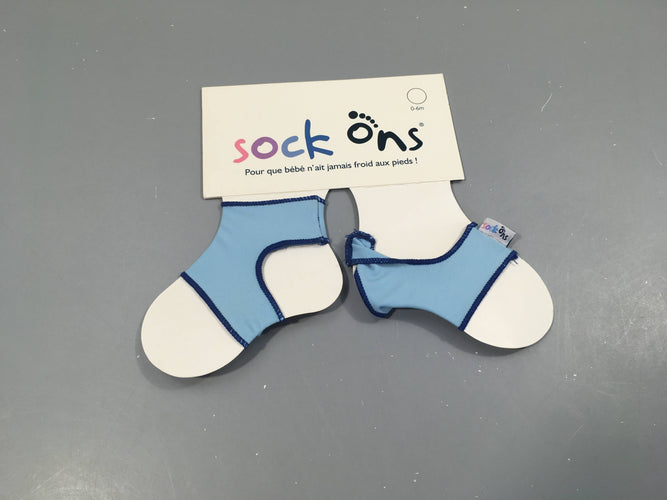 Neuf-Sock Ons-Chaussettes ouvertes se plaçant autour des chaussettes de bébé les empêchant de s'enlever., moins cher chez Petit Kiwi