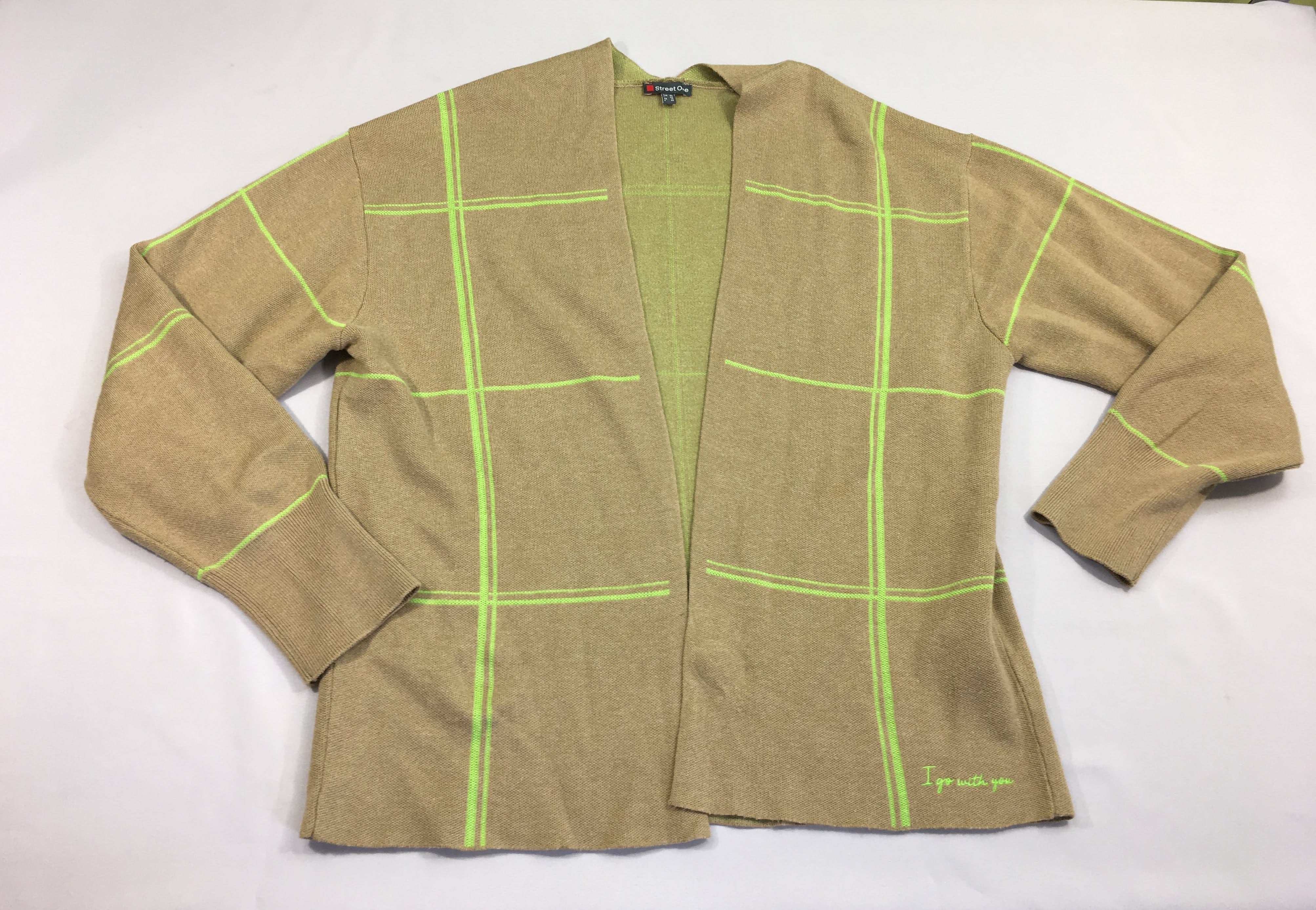 Gilet beige à carreaux vert, Street One, taille 40