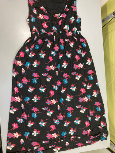 Robe s.m d'allaitement molleton noir fleurs, JoJo maman bébé, moins cher chez Petit Kiwi