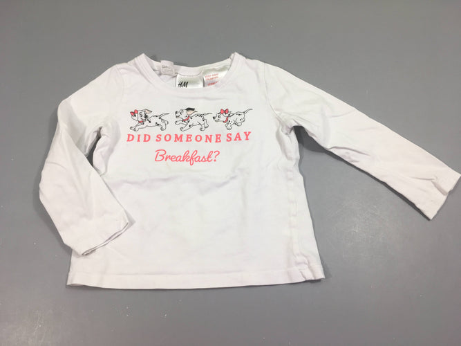 T-shirt m,l blanc dalmatiens, moins cher chez Petit Kiwi