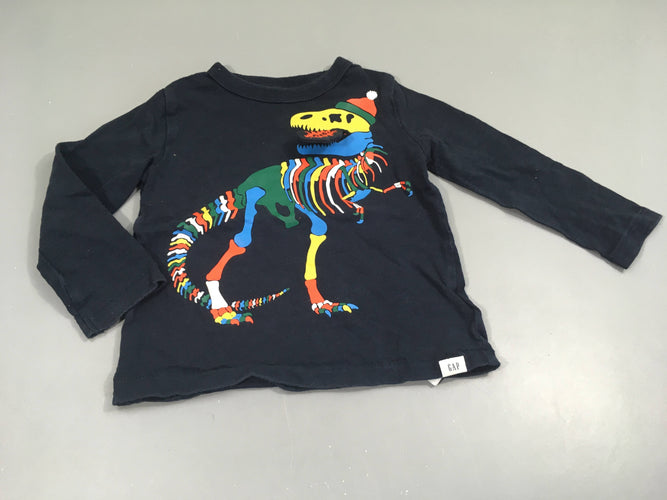 T-shirt m.l bleu foncé Dino Roar!, moins cher chez Petit Kiwi
