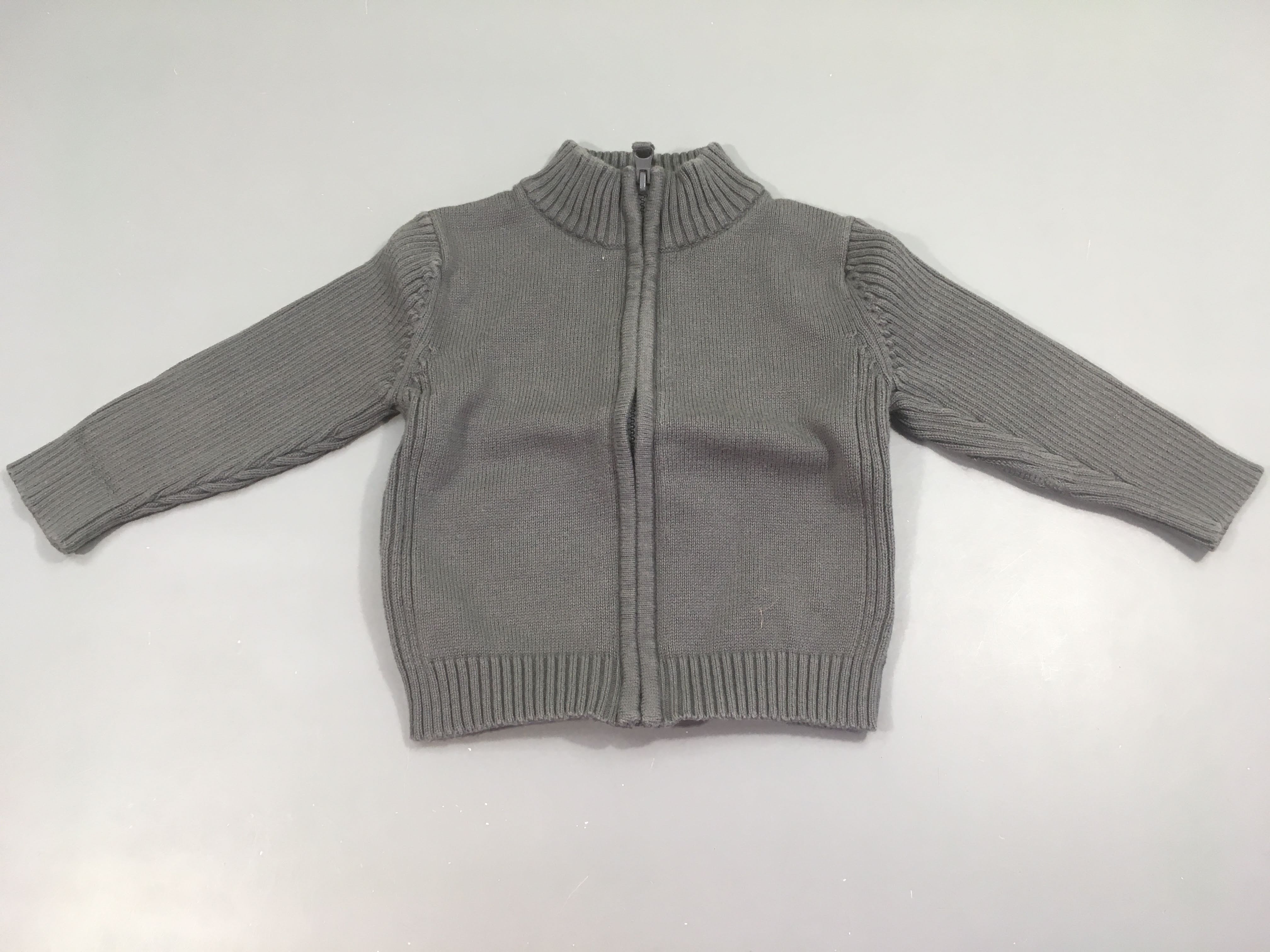 Gilet coton  gris foncé zippé