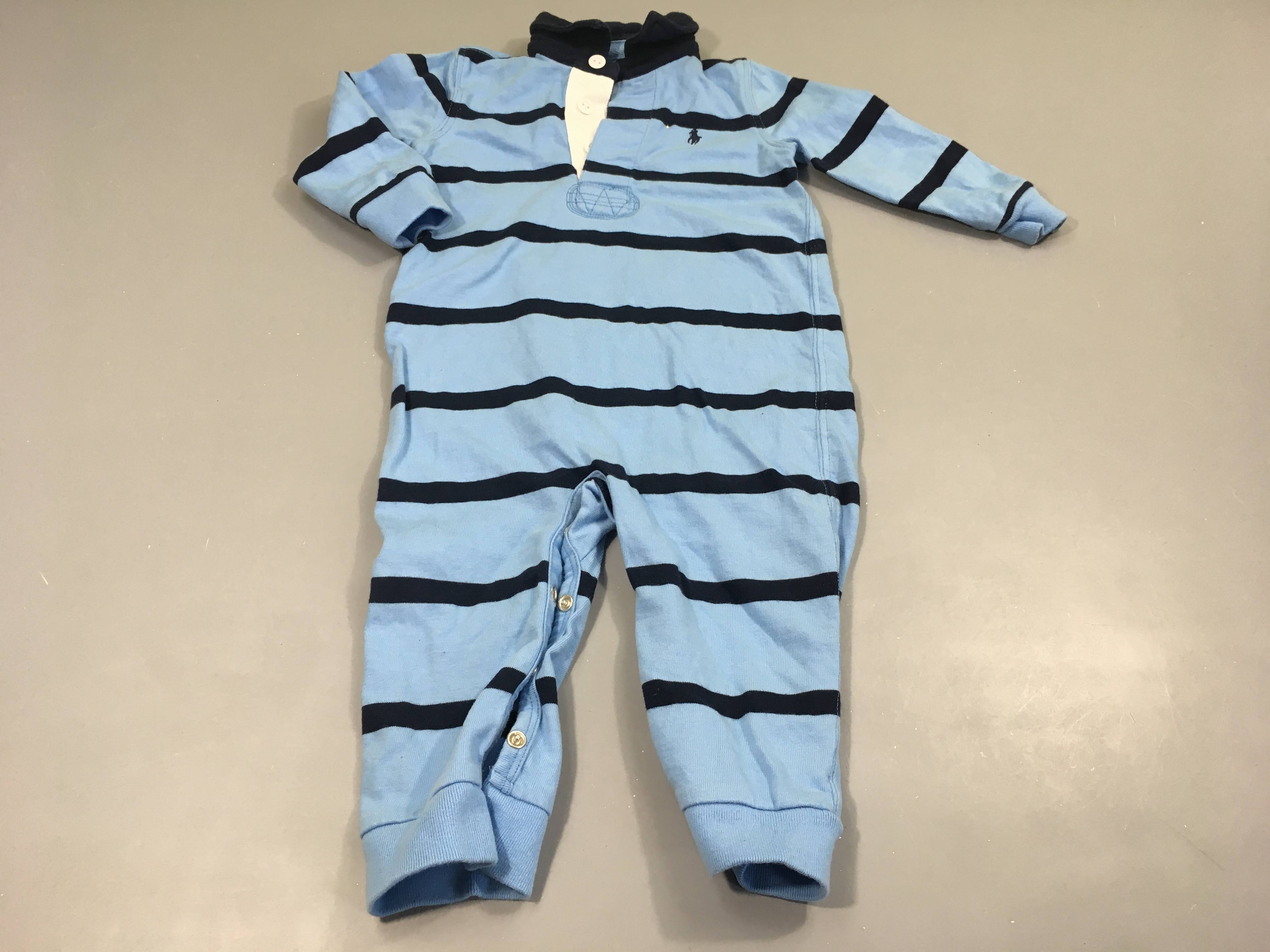 Combinaison bleu rayé bleu