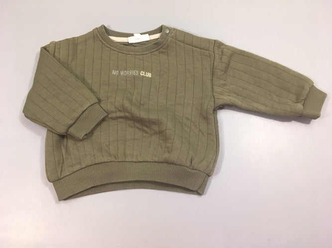 Sweat kaki piqures verticales, moins cher chez Petit Kiwi