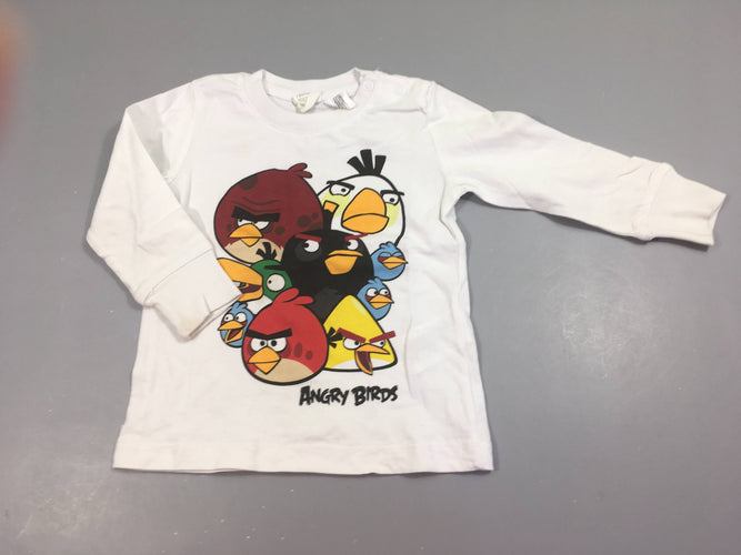 T-shirt m.l pressions épaule blanc angr.y birds, moins cher chez Petit Kiwi