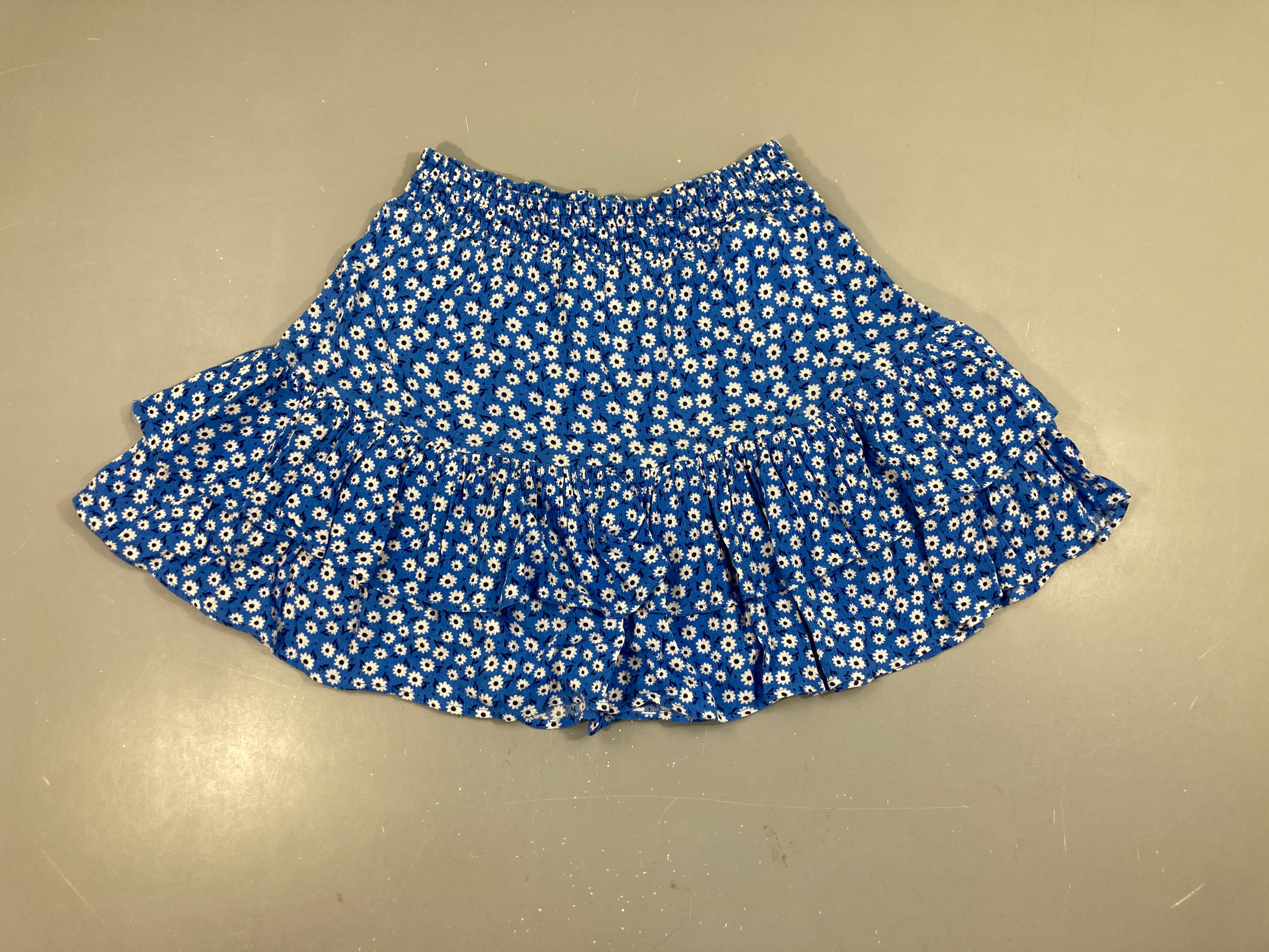 Jupe volants bleu fleurie