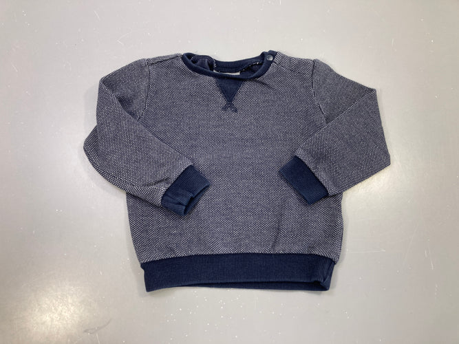Sweat bleu marine chiné blanc, moins cher chez Petit Kiwi