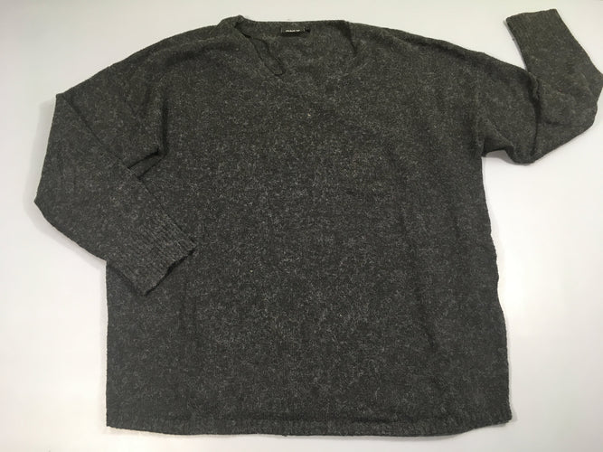 Pull gris col V, moins cher chez Petit Kiwi