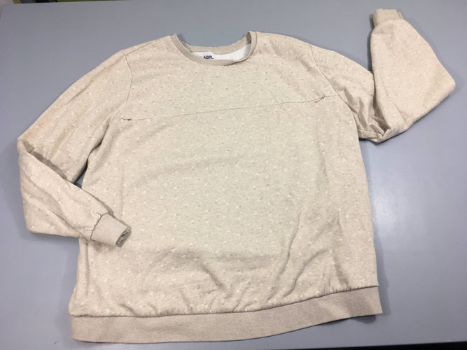 Sweat beige légères fleurs, moins cher chez Petit Kiwi
