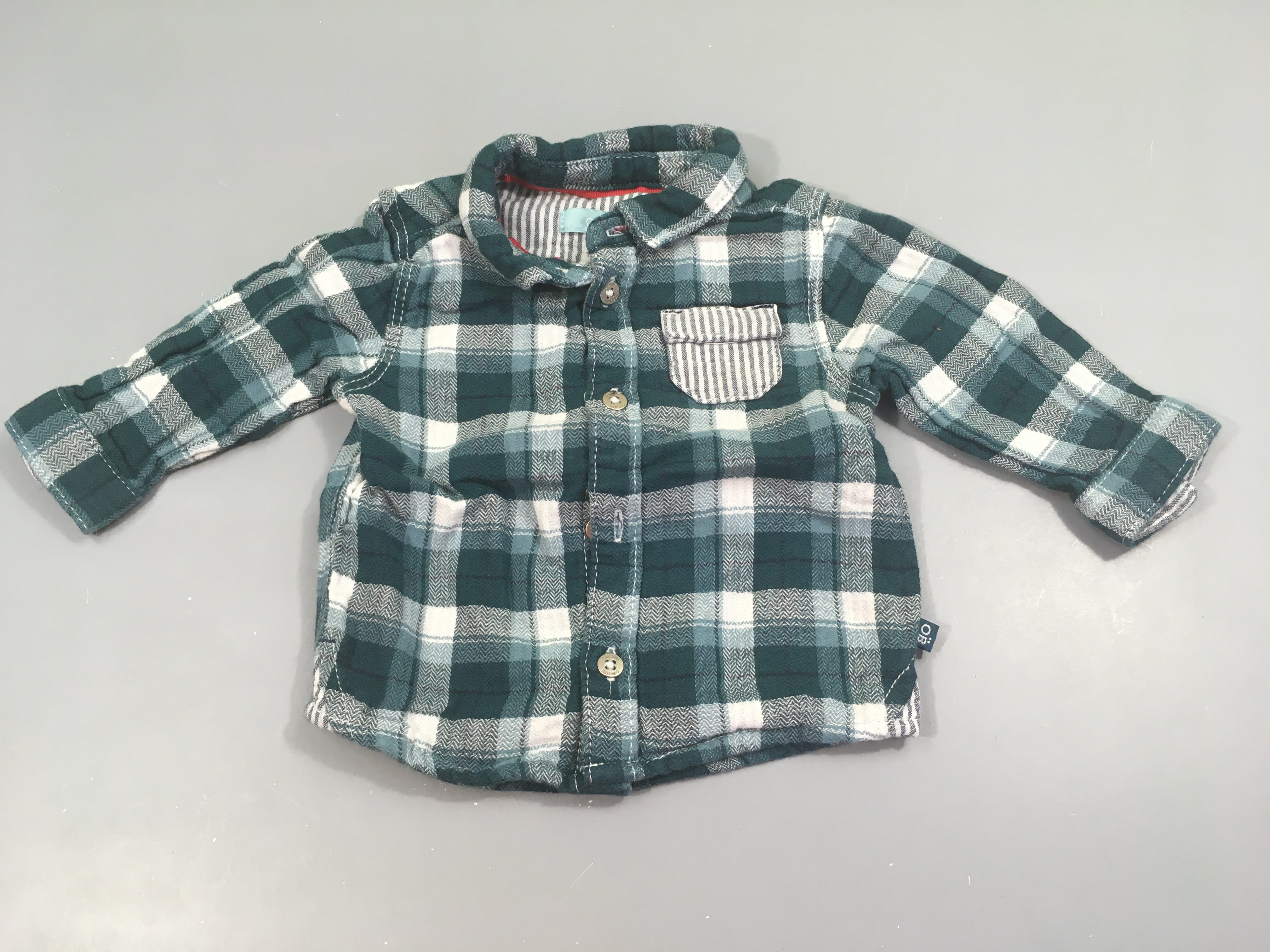 Chemise carreaux vert et blanc