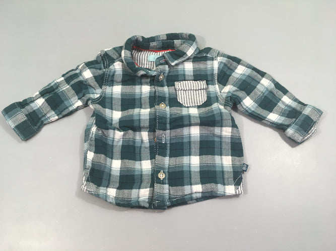 Chemise carreaux vert et blanc, moins cher chez Petit Kiwi