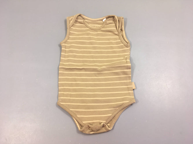 Body s.m beige rayé, moins cher chez Petit Kiwi