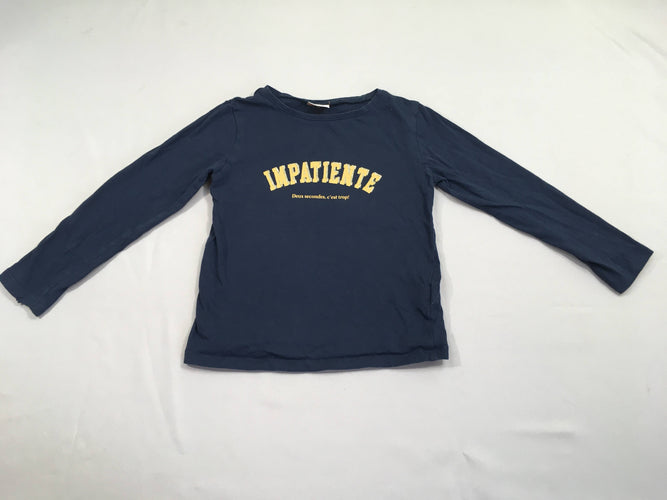 T-shirt m.l bleu marine impatiente, moins cher chez Petit Kiwi