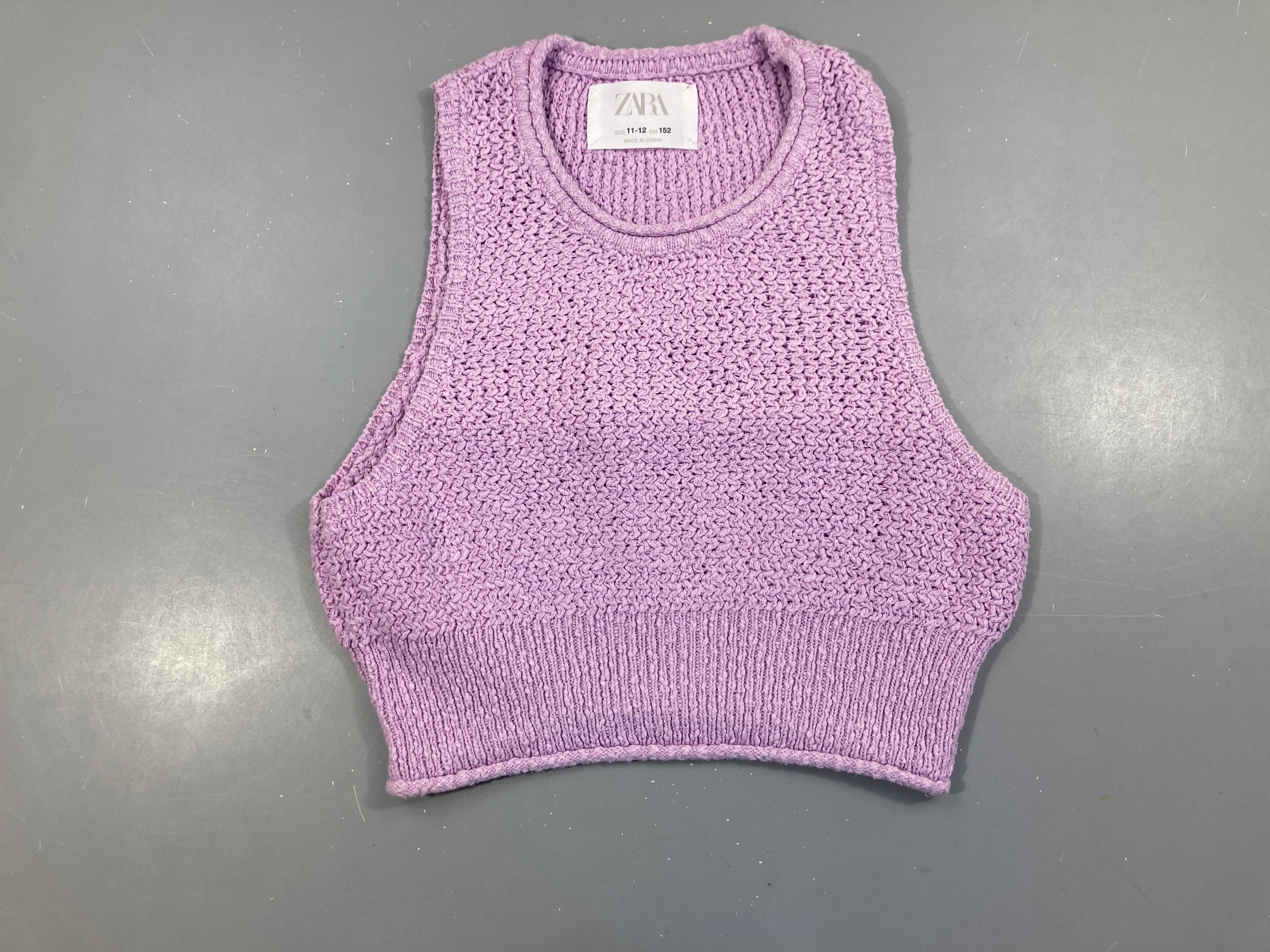 T-shirt s.m court crochet mauve