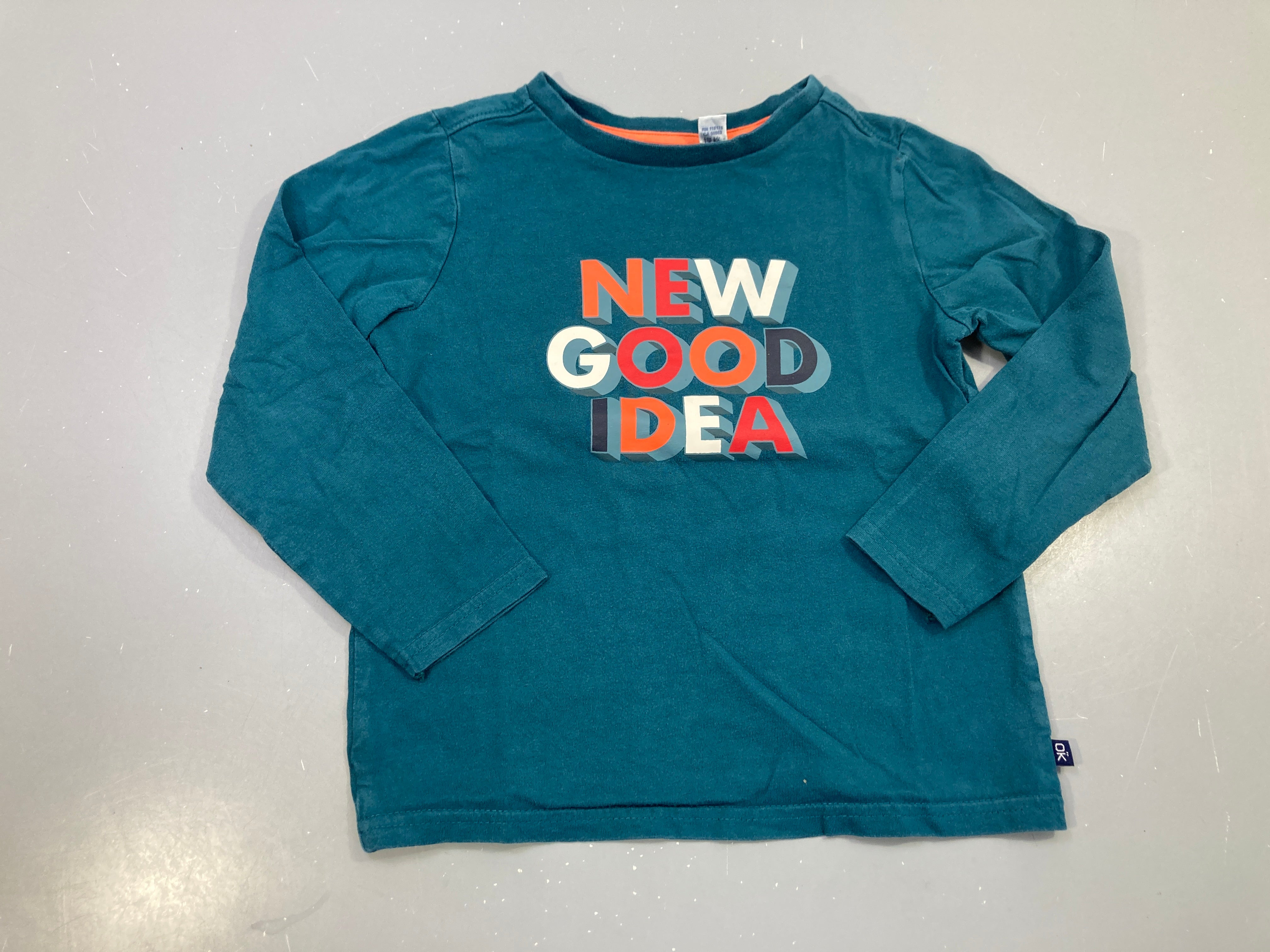 T-shirt m.l bleu canard, New Good Idea, boloché