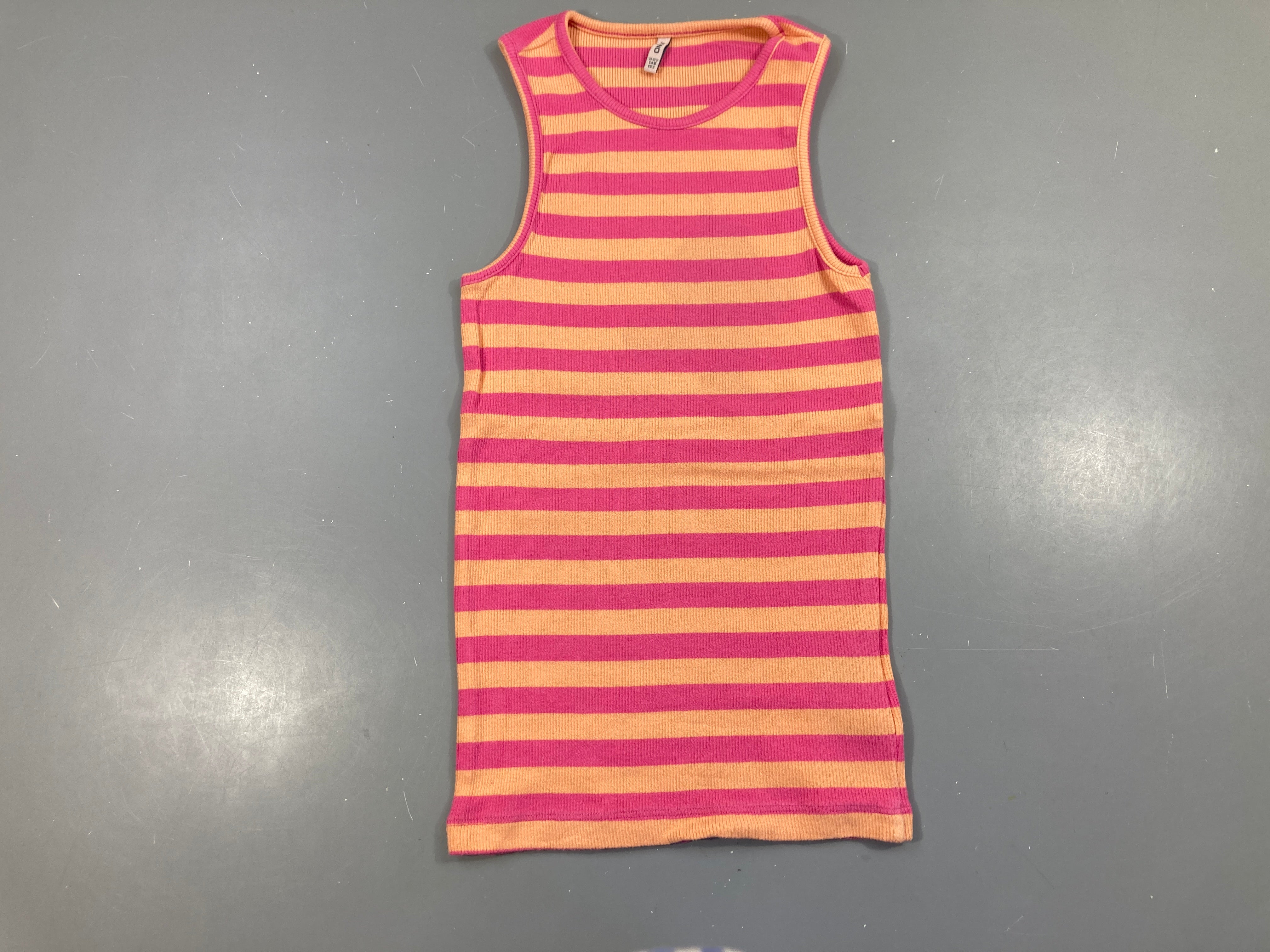 T-shirt s.m côtelé rose rayé orange