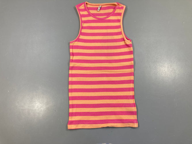 T-shirt s.m côtelé rose rayé orange, moins cher chez Petit Kiwi