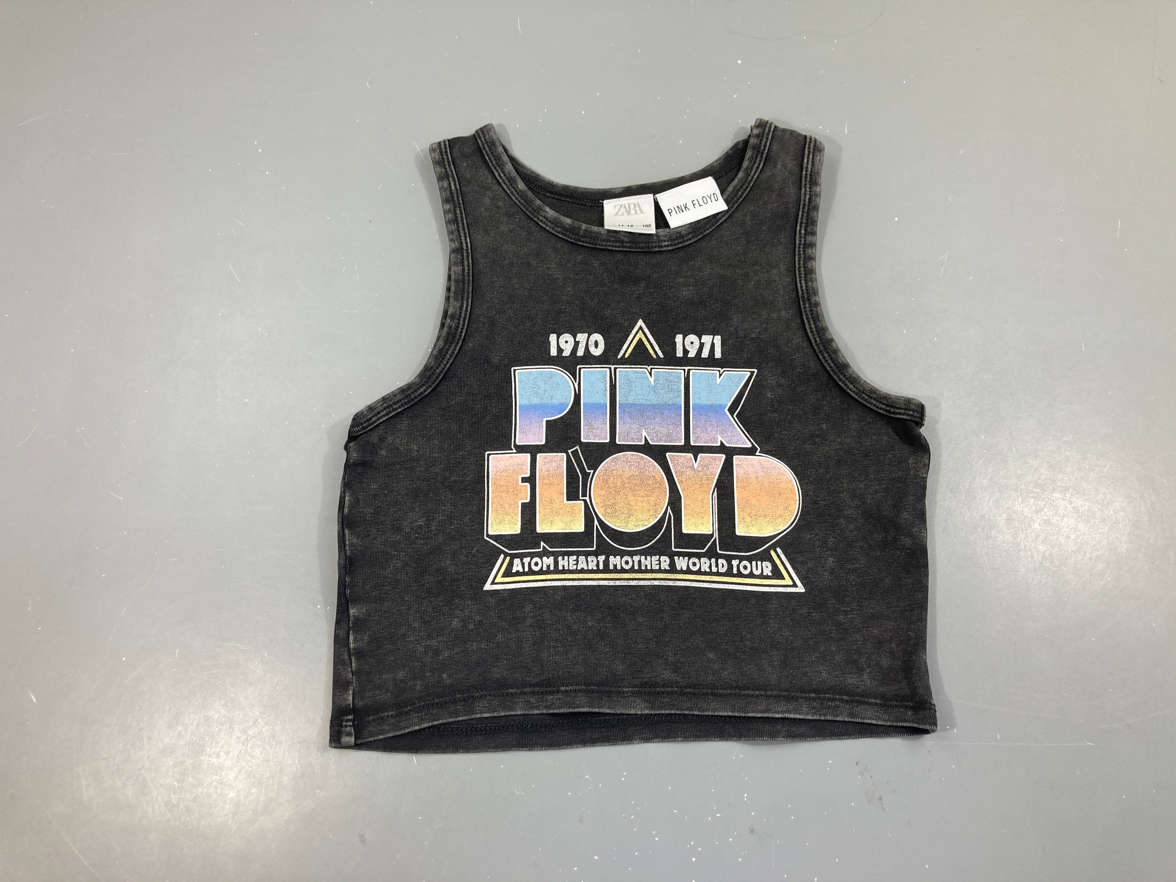 T-shirt s.m court noir chiné Pink