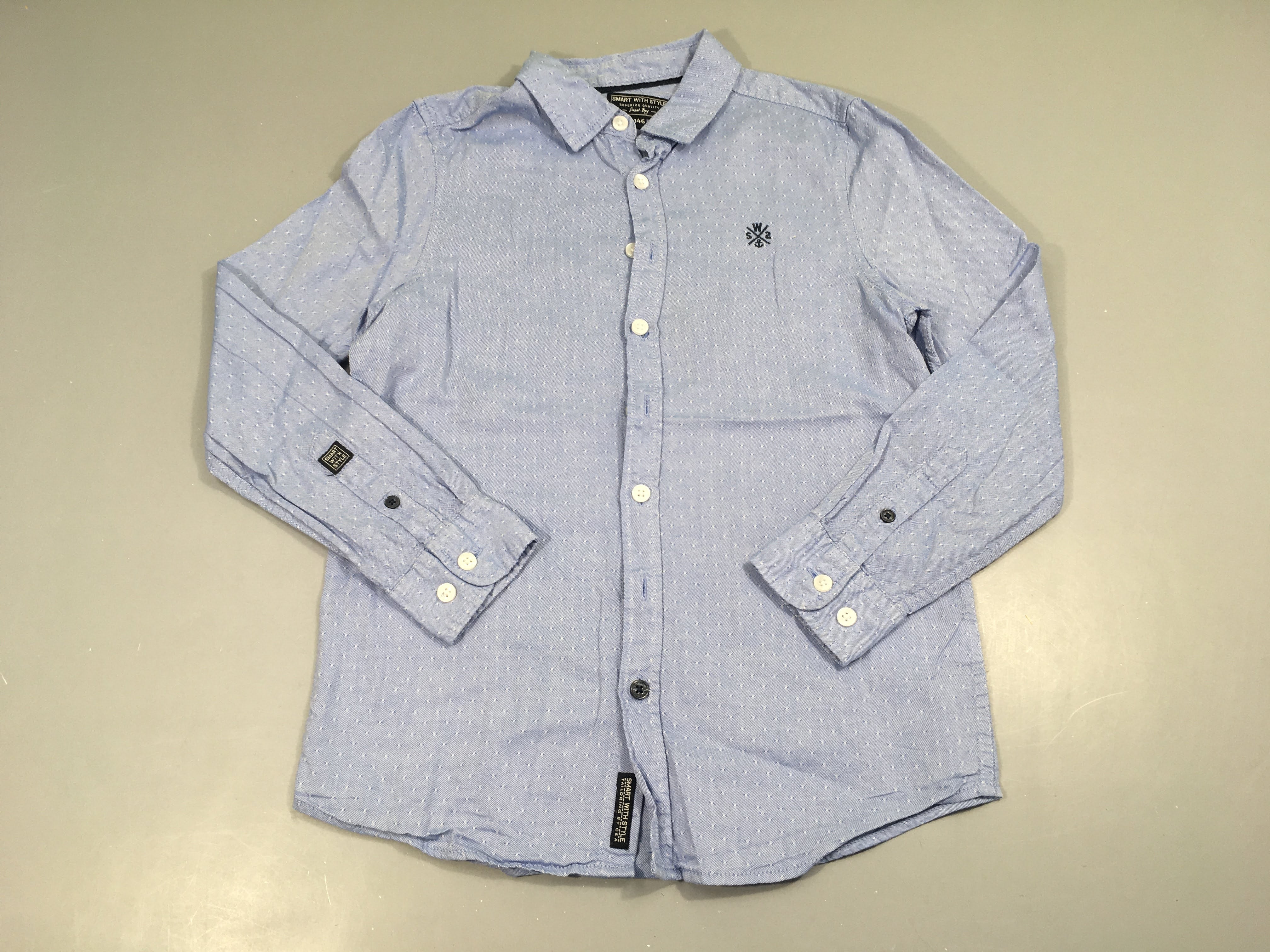 Chemise m.l bleue texturée