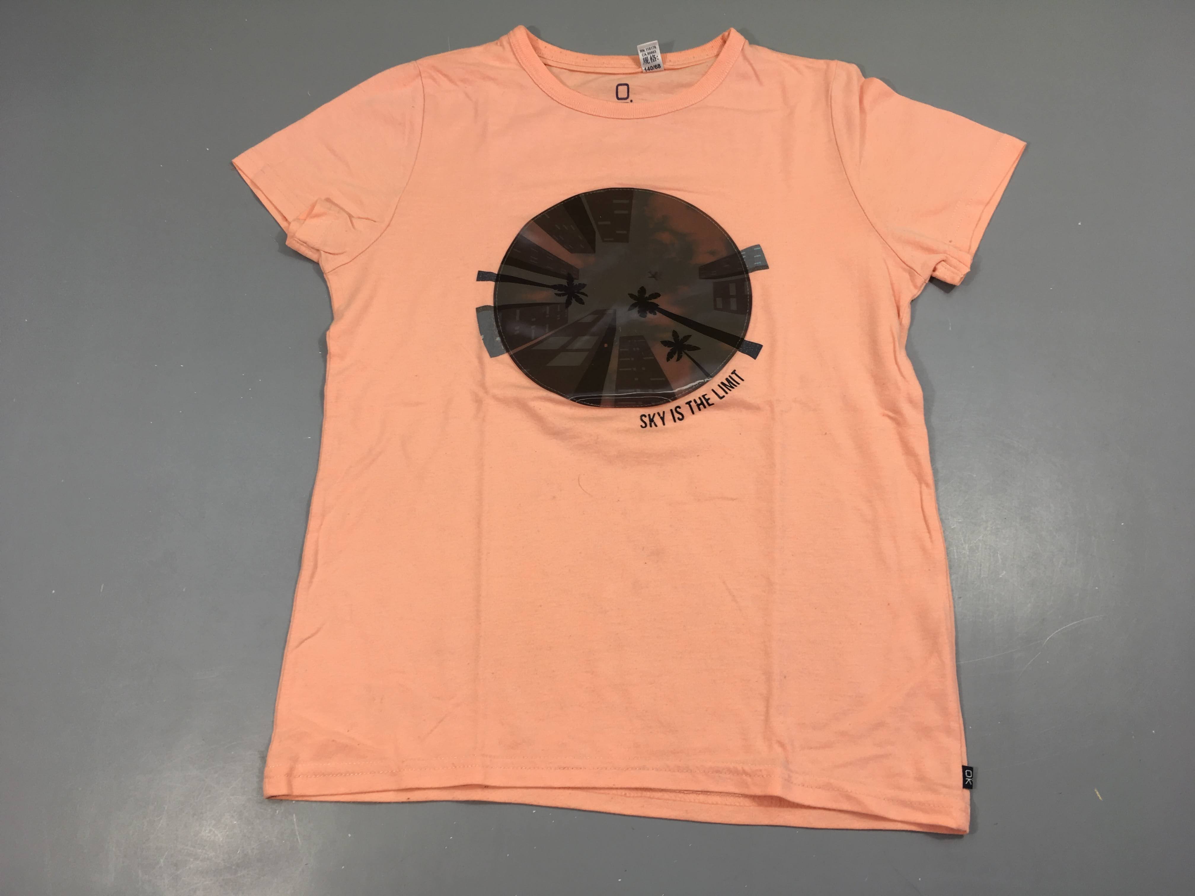 T-shirt m.c saumon cercle texturé palmier