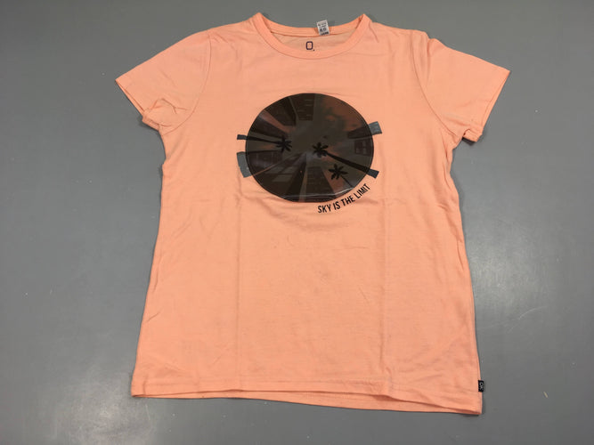 T-shirt m.c saumon cercle texturé palmier, moins cher chez Petit Kiwi