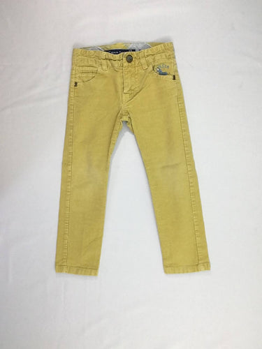 Pantalon velours côtelé jaune, moins cher chez Petit Kiwi