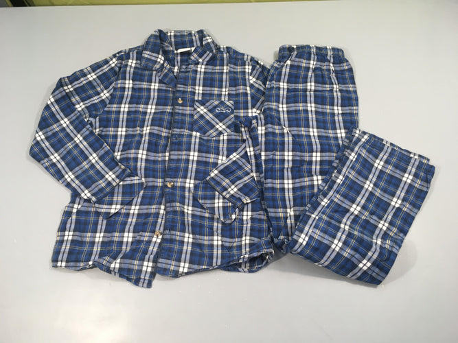 Pyjama 2pcs jersey à carreaux bleu-blanc écureuil, moins cher chez Petit Kiwi