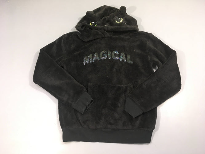 Sweat velours noir Magical seqins, moins cher chez Petit Kiwi