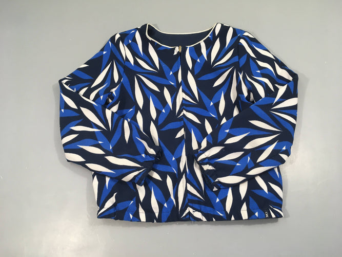 Gilet zippé réversible bleu marine feuillage blanc-bleu/bleu marine, moins cher chez Petit Kiwi