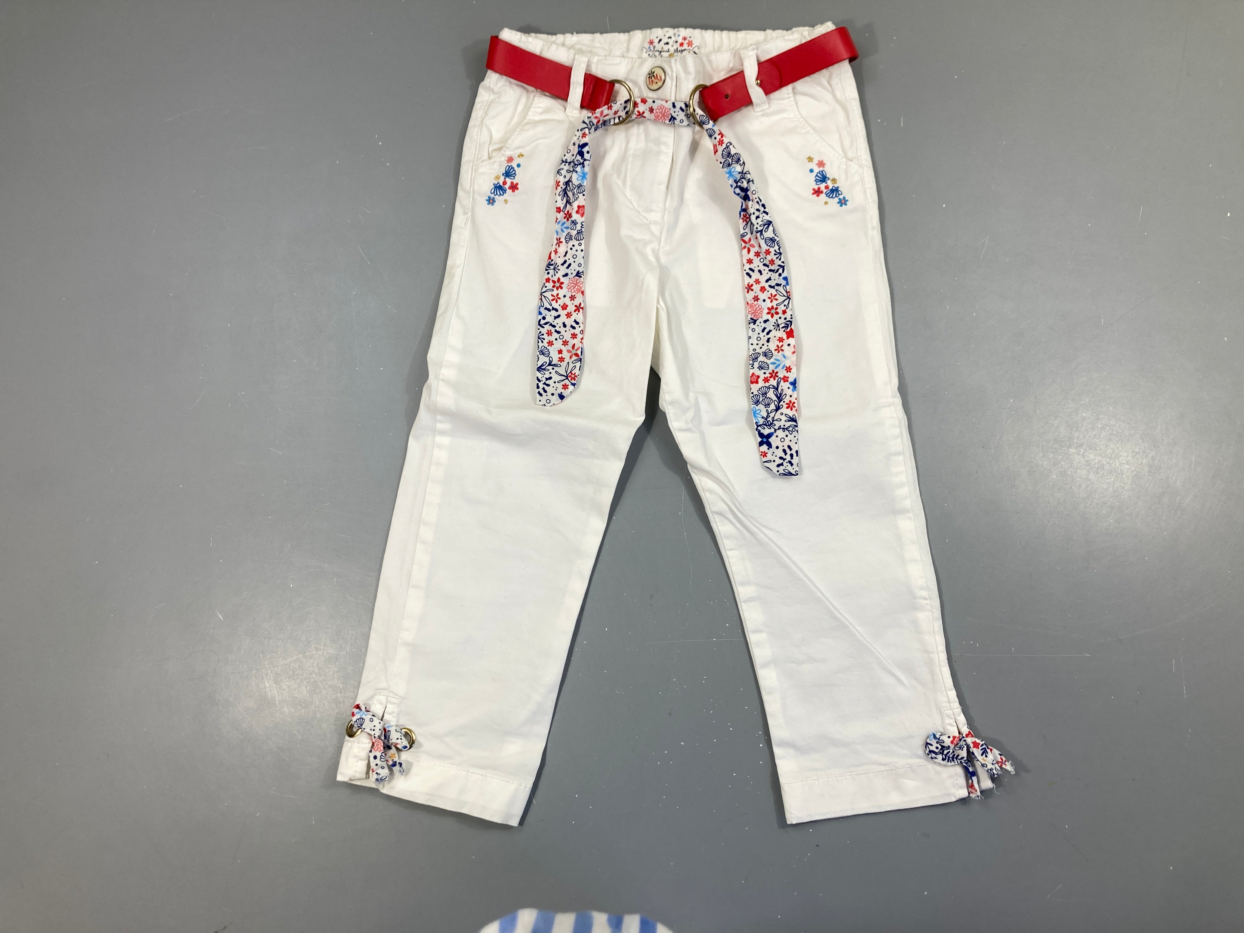 Pantalon blanc ceinture