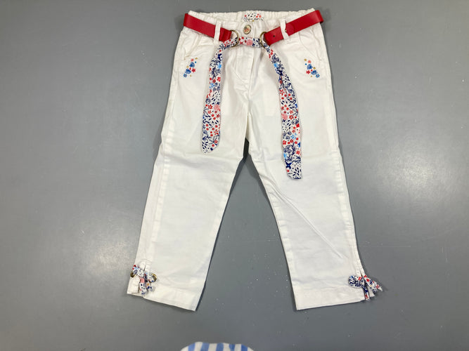 Pantalon blanc ceinture, moins cher chez Petit Kiwi