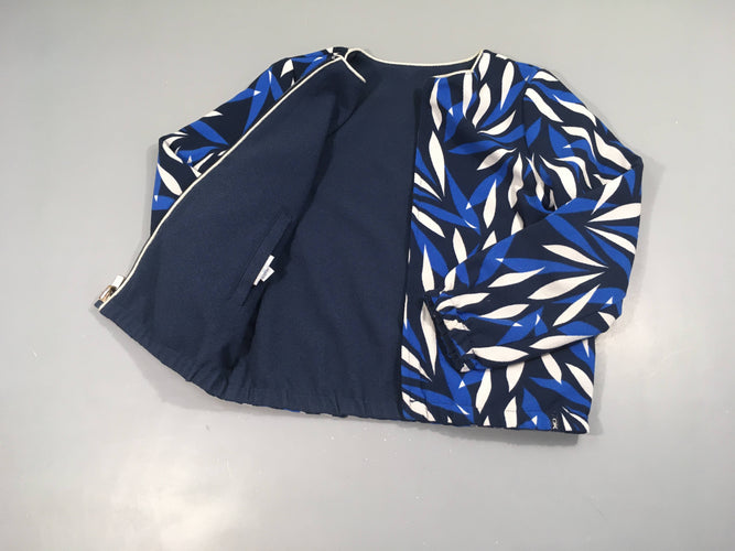 Gilet zippé réversible bleu marine feuillage blanc-bleu/bleu marine, moins cher chez Petit Kiwi