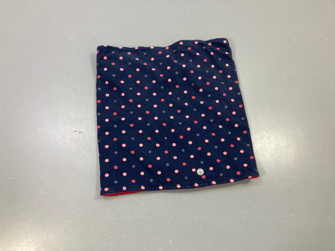 Snood bleu marine pois roses, moins cher chez Petit Kiwi