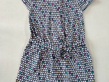 Robe m.c jersey bleu marine poires