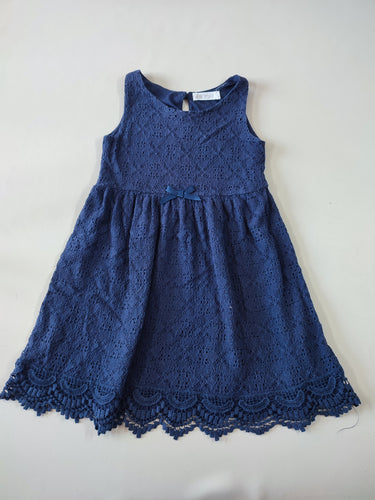 Robe s.m bleu marine dentelle, moins cher chez Petit Kiwi