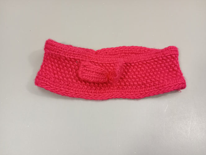 Bandeau tricot rose fuchsia, petit noeud, moins cher chez Petit Kiwi