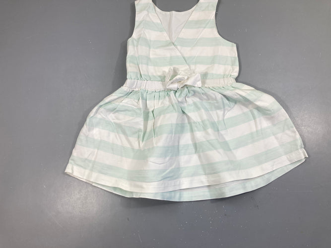 Robe s.m blanc rayé vert glaces, moins cher chez Petit Kiwi