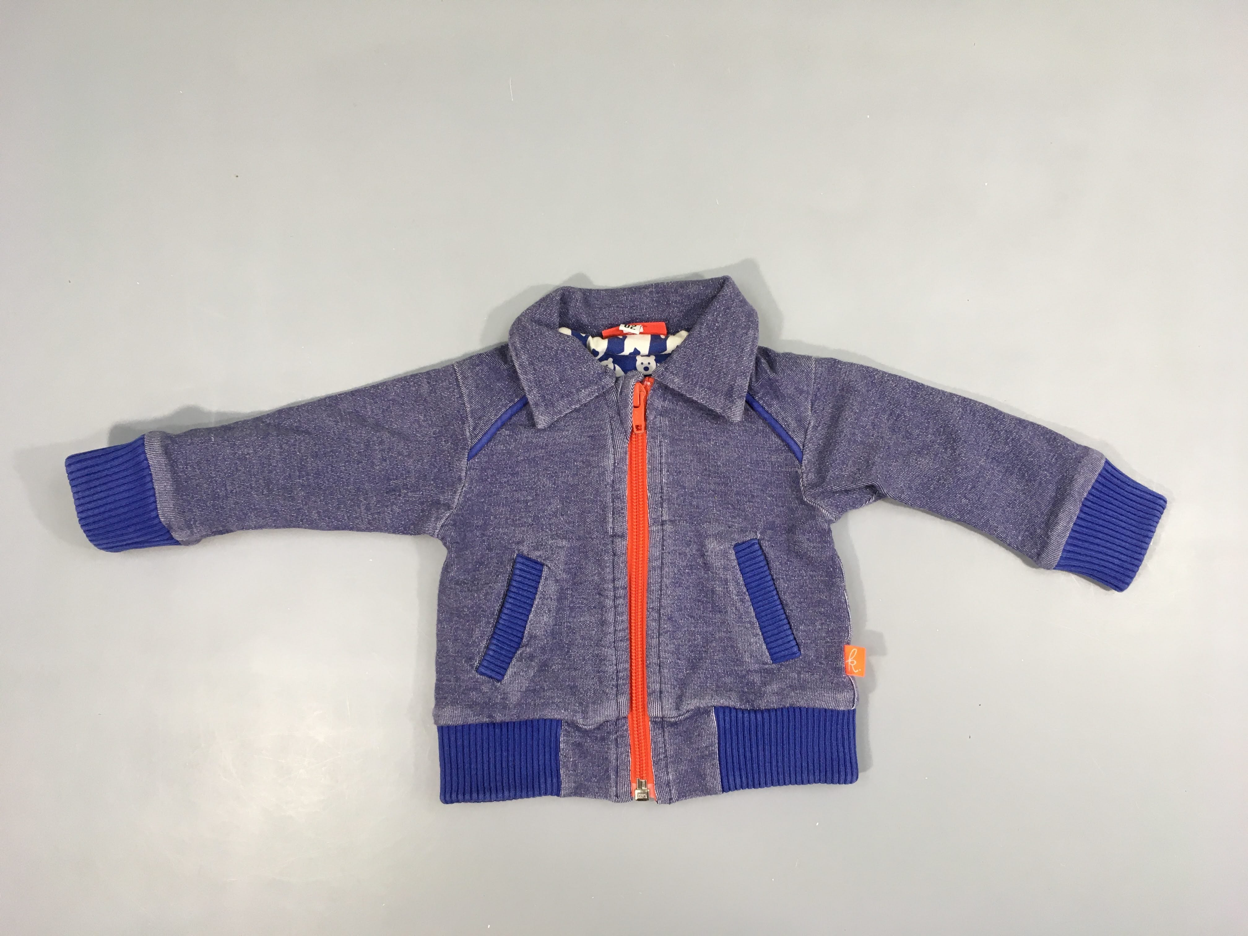 Gilet zippé bleu Kiekeboe Bouloché