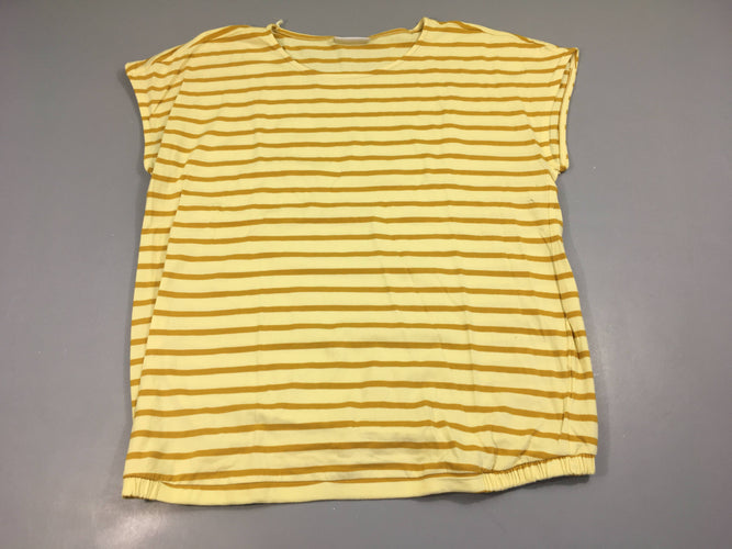 T-shirt m.c jaune rayé orange, moins cher chez Petit Kiwi