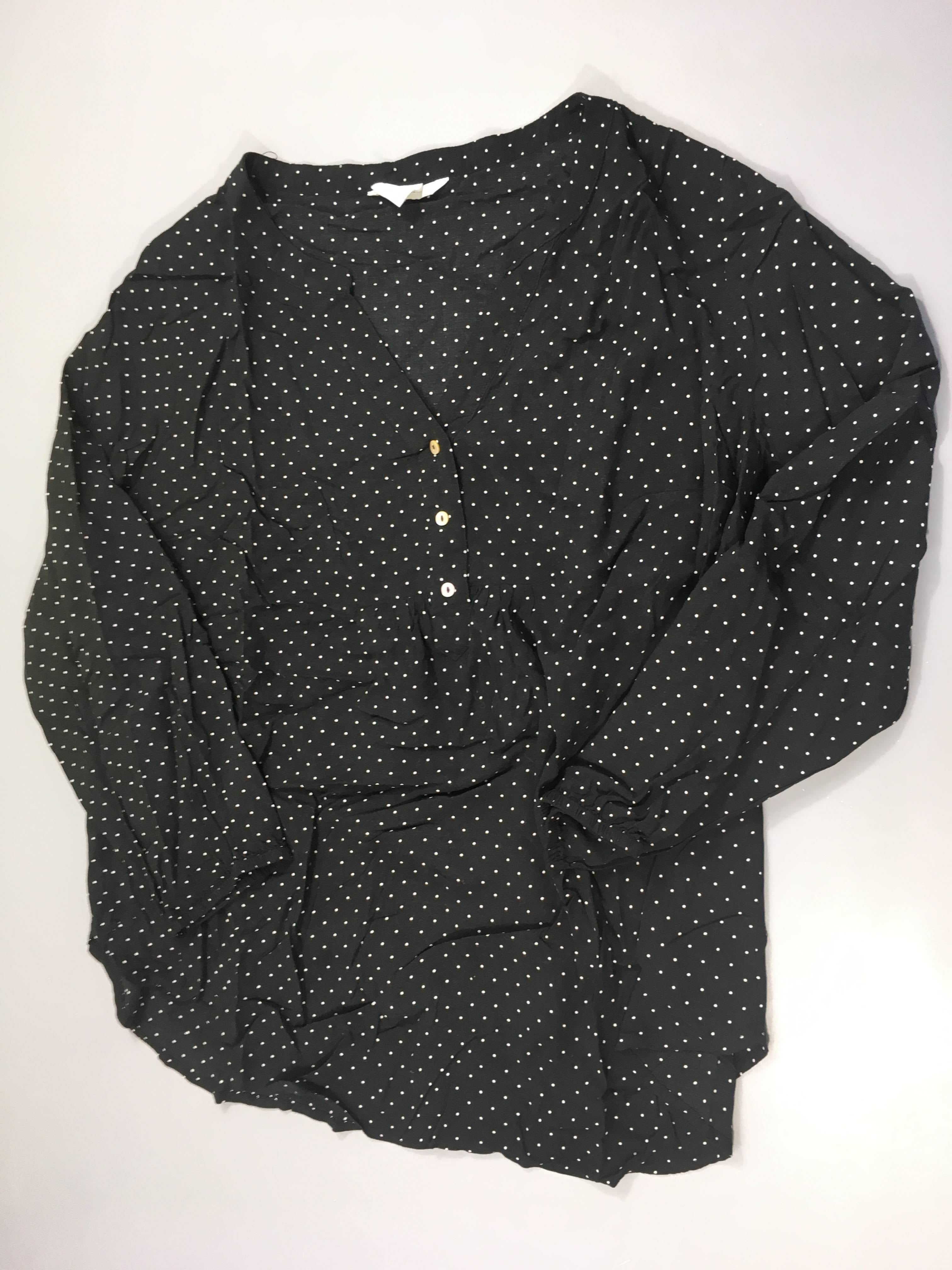 Blouse ml noir pois