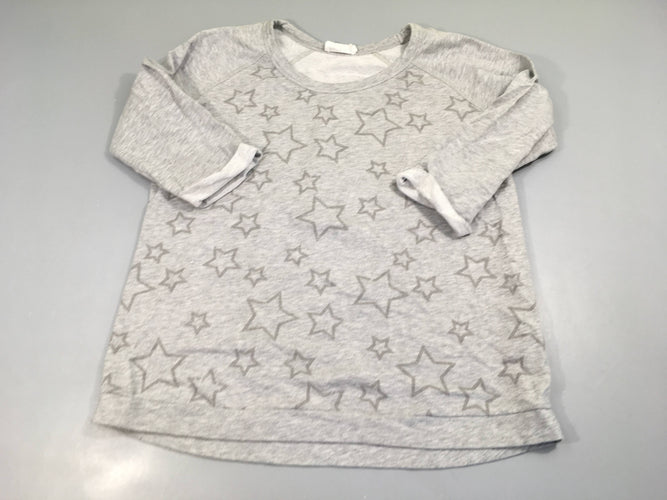 Sweat gris chiné étoiles, moins cher chez Petit Kiwi