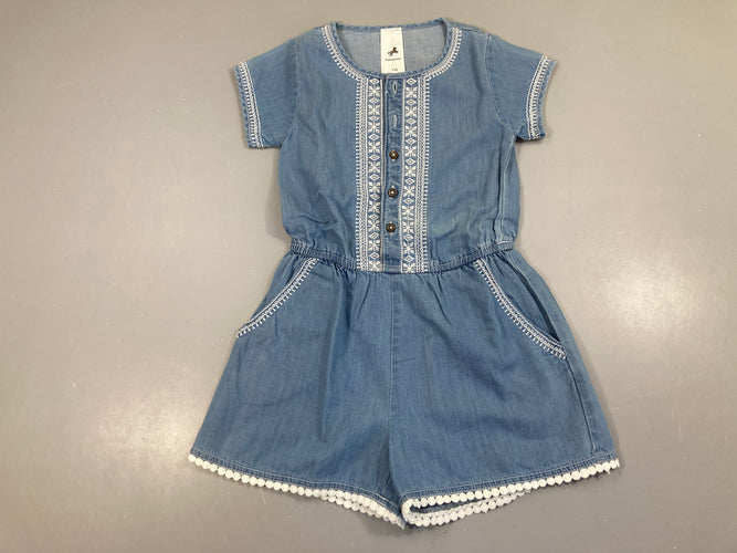 Robe m.c denim broderies, moins cher chez Petit Kiwi
