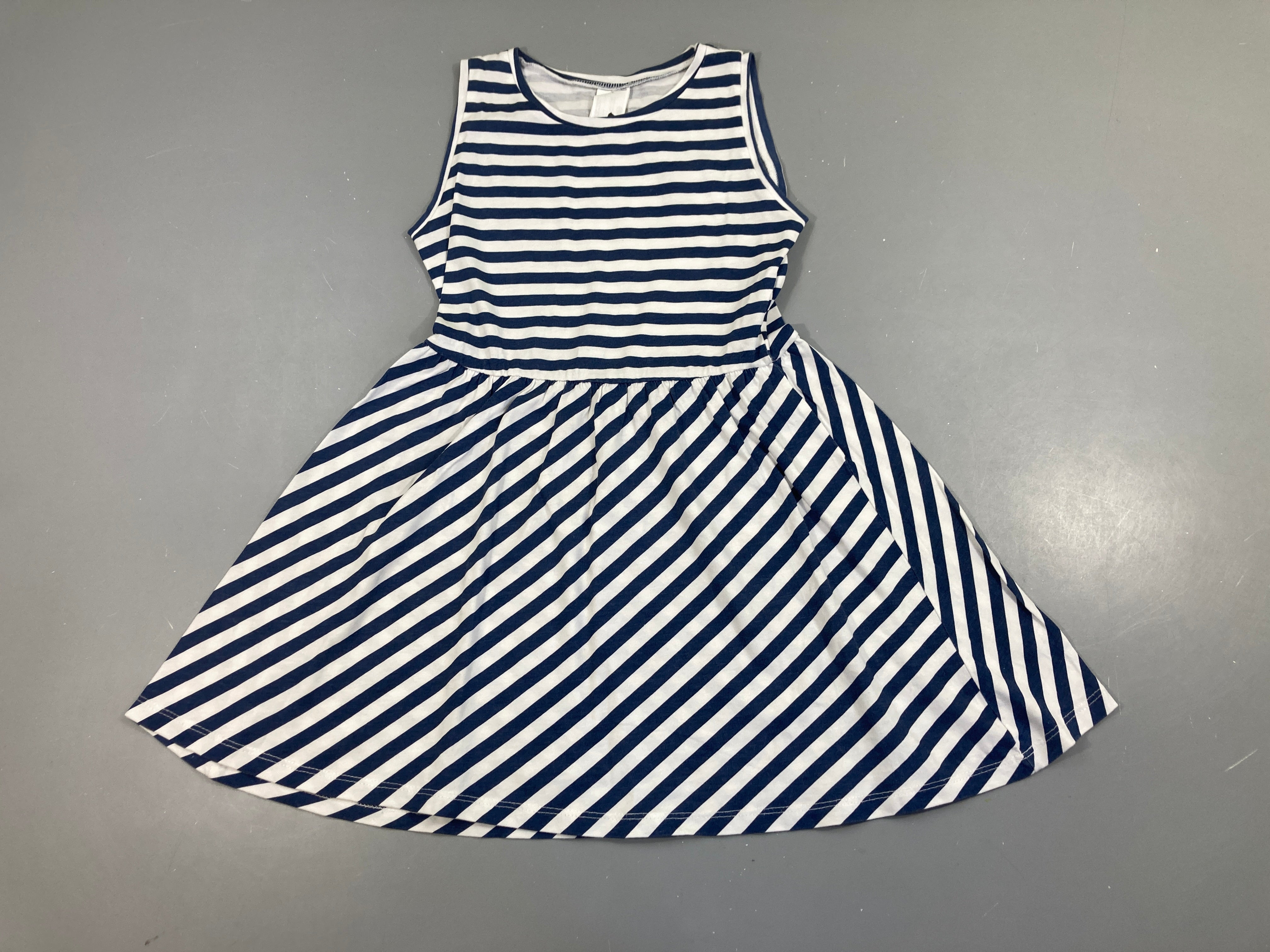 Robe s.m jersey blanc rayé bleu