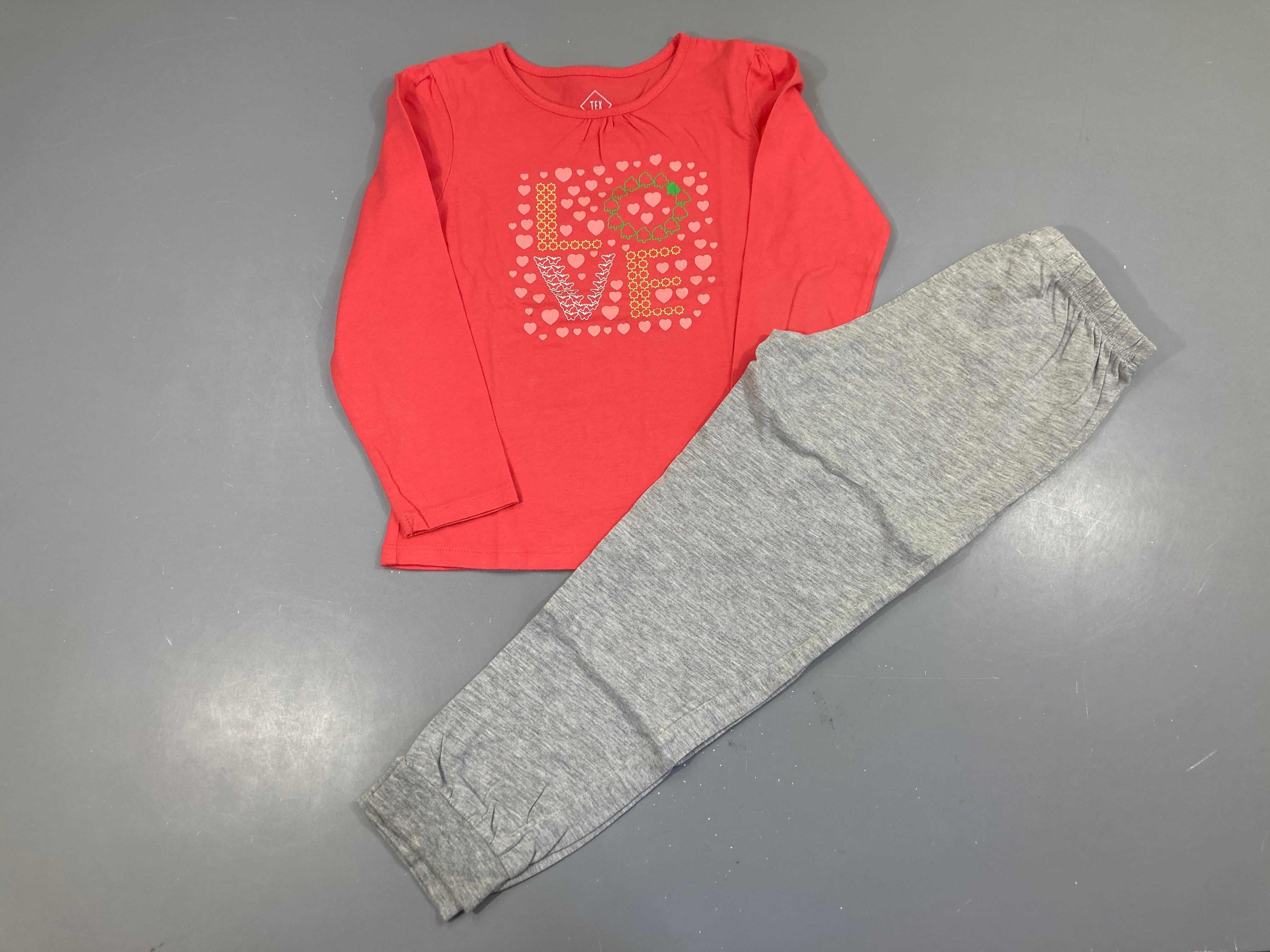 Pyjama 2pcs jersey rose Love