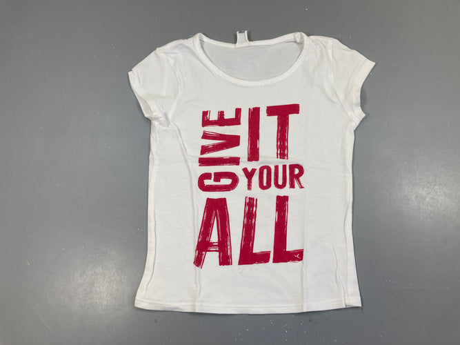 T-shirt m.c blanc Give it, moins cher chez Petit Kiwi