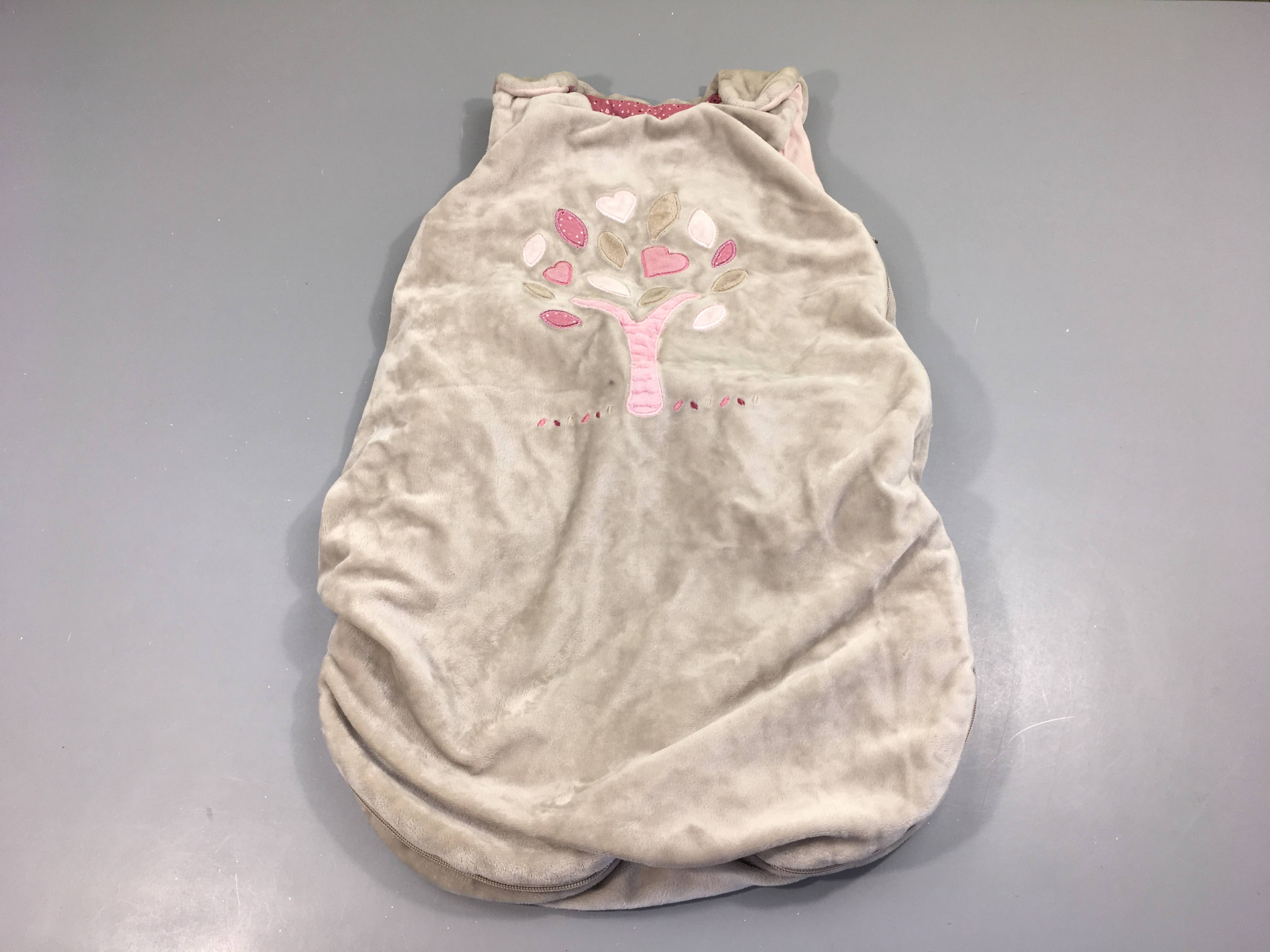 Sac de couchage s.m ouatiné velours gris ar.bre