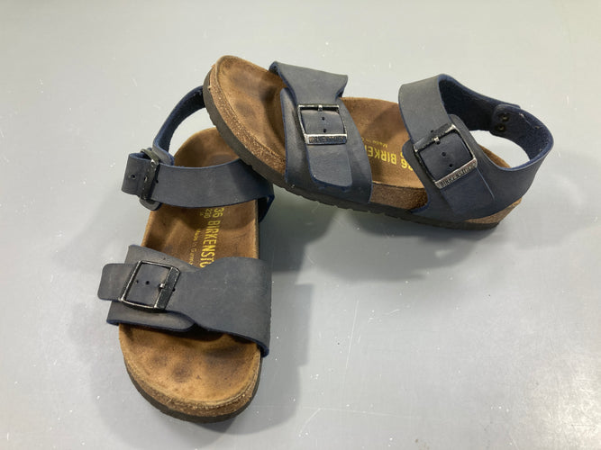Sandales Birkenstock New York Birkibuc bleu foncé, 36, moins cher chez Petit Kiwi