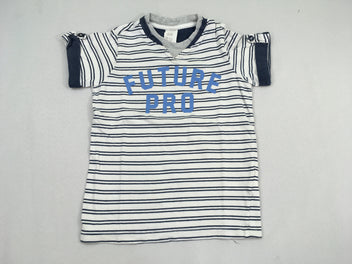 T-shirt m.c blanc rayé bleu foncé future pro
