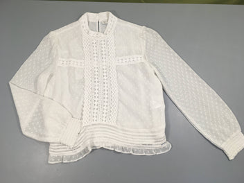 Blouse ml blanc-écru dentelle