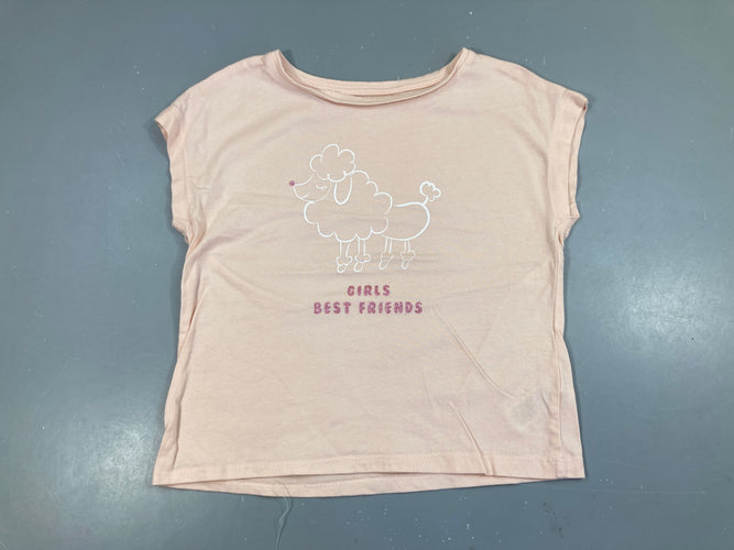 T-shirt m.c rose chien, moins cher chez Petit Kiwi